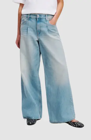 klj lr wide leg pleated denim