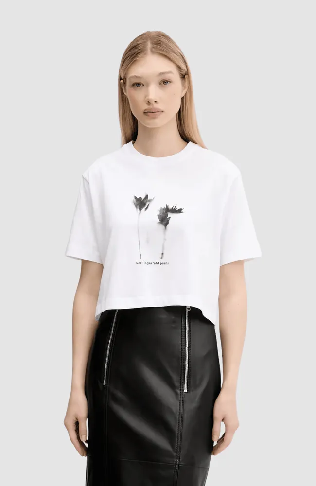 klj regular cropped flower tee - 2