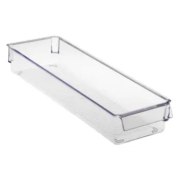 Organizues frigorifer plastik transparent me dorezë 36x10.5x5cm