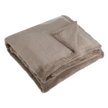 Batanije për divan me pellush - Dekorim dimëror ngjyrë bezhë, kafe 160x130 cm