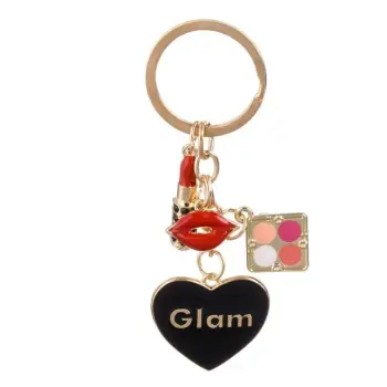 Varëse çelësash për femra, ngjyrë gold, me zemër të zezë, "Glam" 9 cm