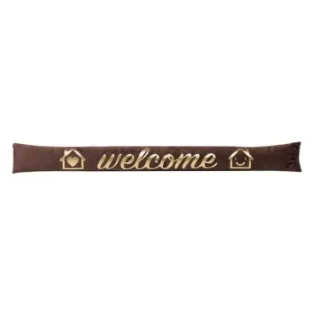 Bllokues ere për derë “Welcome” kafe me gold - 90x10x10 cm
