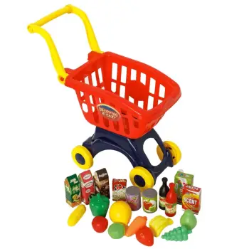 Lodër karrocë supermarketi me ushqime - 20 copë.