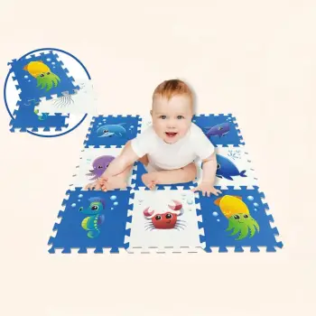 Puzzle dyshemeje me kafshë deti 30.7x30.7cm -9 copë