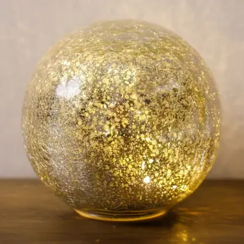 Llambë dekoruese qelqi ne ngjyrë gold LED 19 cm
