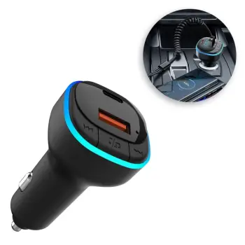 Transmetues dhe karikues FM për makinë, i Zi 2 në 1 3.1A USB TYPE-C - i-JMB