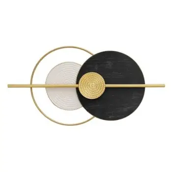 Dekoruese metalike muri rrethore, ngjyrë gold, e zezë 78x40cm