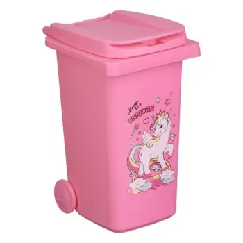 Kosh i vogël plastik për organizim me ngjyrë rozë me Unicorn 0.48L