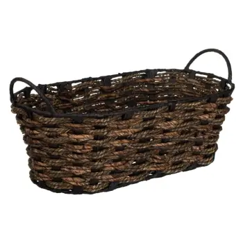 Shportë dekorative kuzhine ovale kafe e thurur 39x21x17cm