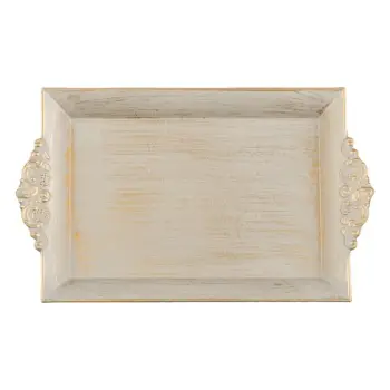 Tabaka plastike dekorative drejtkëndëshe bezhë gold 33x20cm