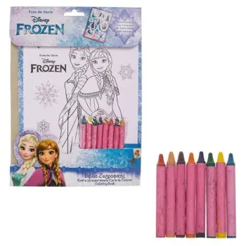 Set për ngjyrosje me dizajn Frozen me sickera dhe 8 bojëra dhjami 16F