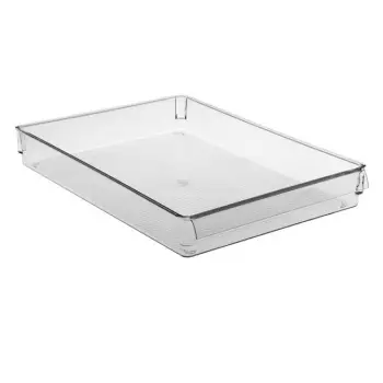 Organizuese frigoriferi plastike transparente me dorezë 36x25x5cm
