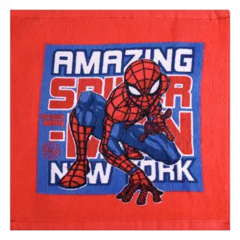 Peshqir pambuku për fëmijë për djem, ngjyrë e kuqe, me dizajn Spiderman 30x30cm