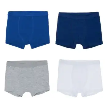 Set bokse për fëmijë, e bardhë blu, blu e errët, gri - 4 copë, 2-4 vjeç