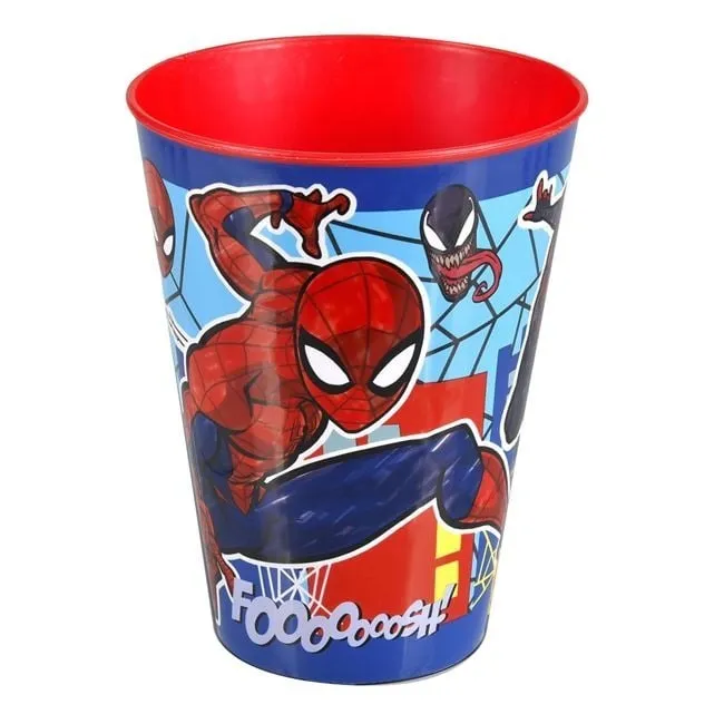 Gotë plastike, e kuqe blu, me dizajn Spiderman 430ml - 1