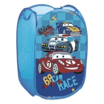 Organizuese lodrash e palosshme prej cope, blu me dizajn makina 36x36x58cm