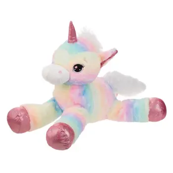 Pelush me Unicorn, me shkëlqim rozë ylberi, 65 cm