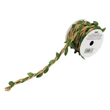 Shirit paketimi i thurur ngjyrë kafe me dizajn 3D me gjethe jeshile 5mx1.5cm