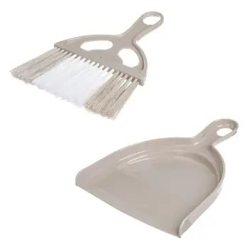 Set mini fshesë dhe lopatë plastike ngjyrë bezhë