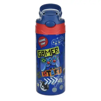 Shishe termike për fëmijë, blu me dizajn gamer 500ml