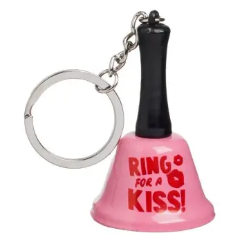 Varëse çelësash, zile rozë "Ring for a kiss" 6cm