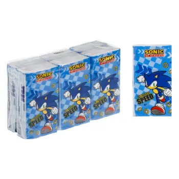 Facoleta për fëmijë, blu, me tre shtresa me dizajn Sonic - 6 copë
