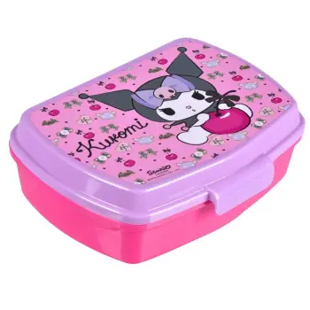 Tas ushqimi për vajza me rozë lejla me dizajn Kuromi - 630ml