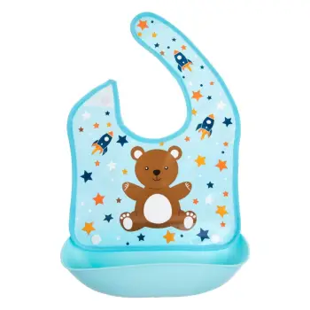 Gushore blu me dizajn arush dhe anije kozmike 24x31cm - 6 muaj