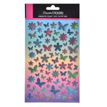 Stickera 3D me flutura dhe lule ne ngjyra kristali - 175 copë