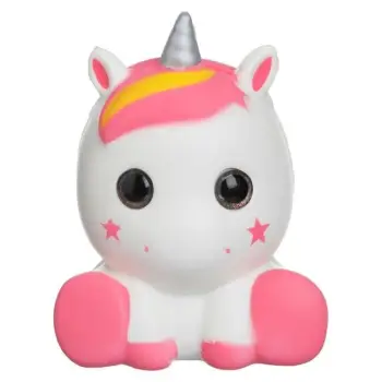 Lodër e butë Unicorn e bardhë me sy të mëdhenj 11x9x15cm