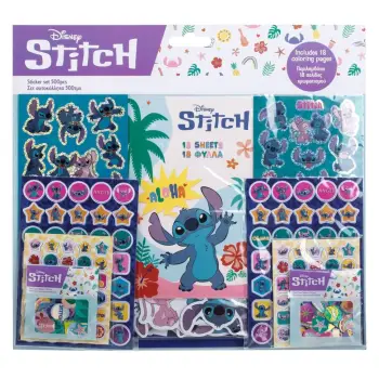 Set me stikera &amp; blloqe me dizajn Lilo &amp; Stitch – 500 copë