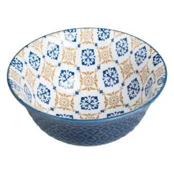 Tas porcelani ngjyrë blu e bardhë me dizajne nga brenda 700 ml