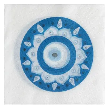 Kartopeceta 1-shtresore sy i bardhë blu 33x33cm - 80 copë