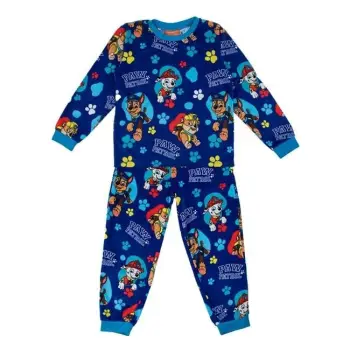 Pizhama dimërore për fëmijë, velvet blu me dizajn Paw Patrol, 4 vjeç