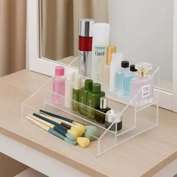 Organizuese kozmetike me 3 nivele transparente 27.5x16x16.5cm