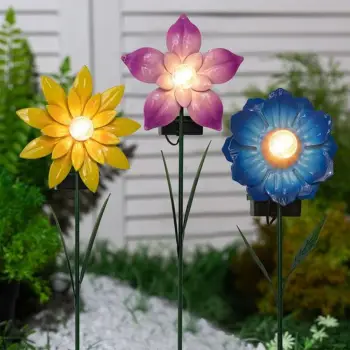 Lule me shkop diellor për kopsht me 1 LED 46cm - (E bardhë e ngrohtë)