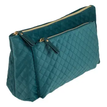 Çantë tualeti ngjyrë jeshile material kamoshi me 2 xhepa 29x10x18cm