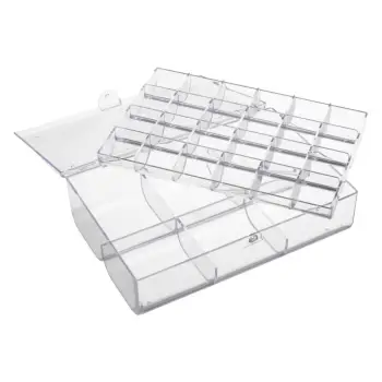Organizuese bizhuterish plastike transparente me 2 kate 18x12x5cm