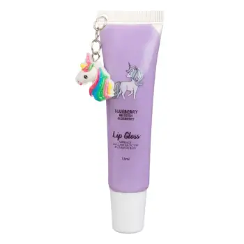 Shkëlqyes buzësh për fëmijë me aromë boronice ose çamçakëzi me dizajn Unicorn 13 ml
