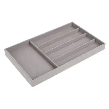 Organizuese bizhuterish me ndarje, ngjyrë gri me material kamoshi 29x17.8cm