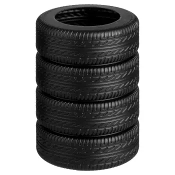 Mbajtëse plastike për lapsa formë rrota makine të zeza Ø8.5x9cm