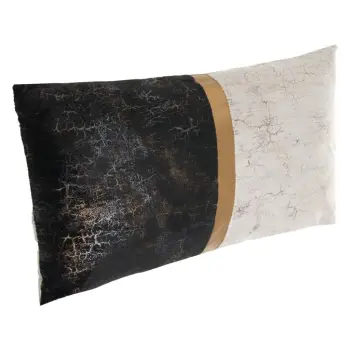 Jastëk dekorativ për divan, kadife, ngjyrë e zezë, e bardhë mermer me vijë gold në mes 50x30 cm
