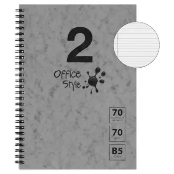 Bllok B5 spirale gri me vija me 2 ndarje "Office Style" - 70F