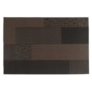 Runner për pjata ngjyrë kafe me dizajn me kuadrata të zeza 45x30cm