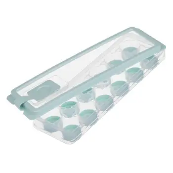 Forma silikoni plastike transparente mente për kube akulli me 12 vende dhe kapak