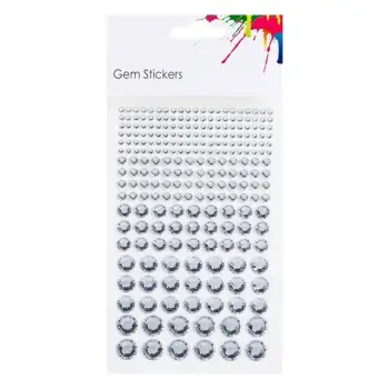 Stickers/gurë në madhësi të ndryshme silver me shkëlqim