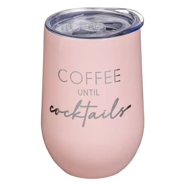 Gotë termike rozë "Coffee" me kapak transparent 350ml - 1