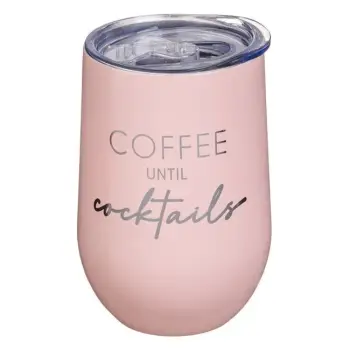 Gotë termike rozë "Coffee" me kapak transparent 350ml