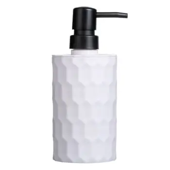 Mbajtëse sapuni të lëngshem plastik me dizajn të bardhë me dizajn formë hoje mjalti 410ml