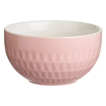 Tas servirjeje prej porcelani, i bardhë, rozë, me dizajn 630 ml